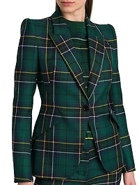 Plaid Peak Label Wool Jacket