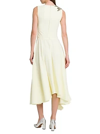 Day Shoulder-Embellished Asymmetric Midi-Dress