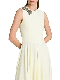 Day Shoulder-Embellished Asymmetric Midi-Dress