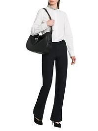 Beaded Collar Cotton Poplin Shirt