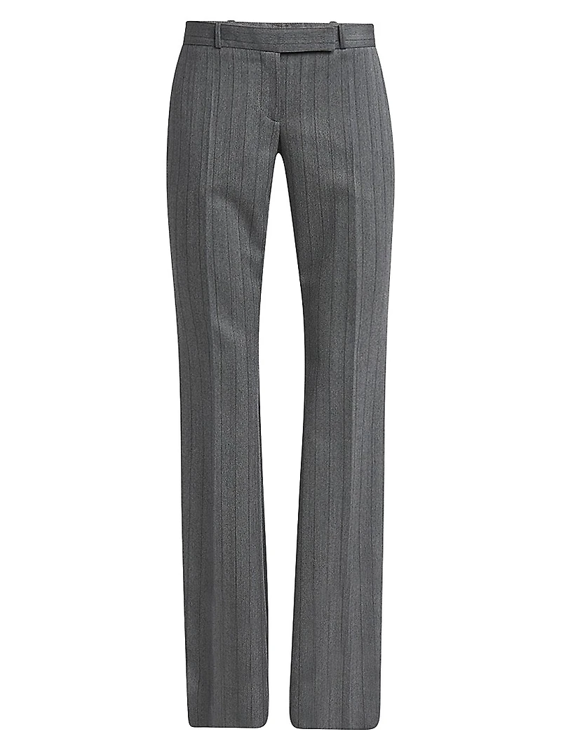 Herringbone Stripe Wool Trousers