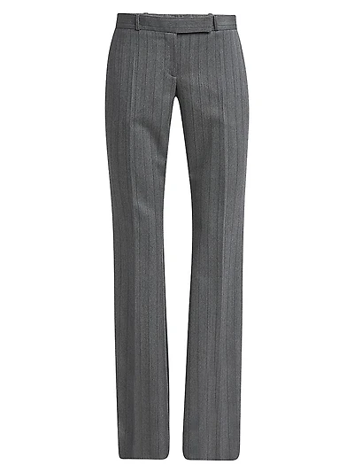 Herringbone Stripe Wool Trousers