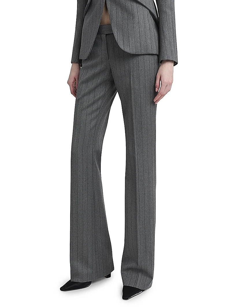 Herringbone Stripe Wool Trousers