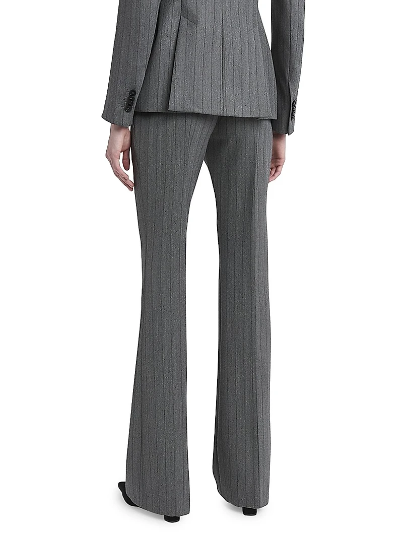 Herringbone Stripe Wool Trousers