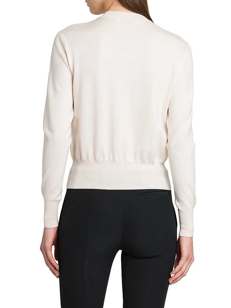 Embellished Crewneck Wool Sweater