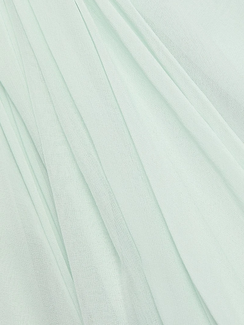 Draped Bustier Strapless Gown