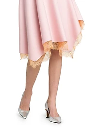 Asymmetric Lace Wool-Blend Dress