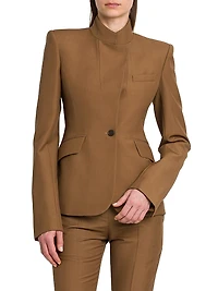 Stand Collar Wool-Mohair Jacket
