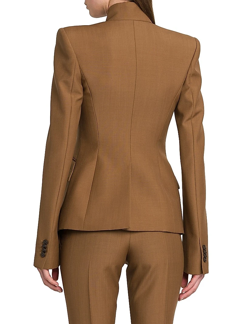 Stand Collar Wool-Mohair Jacket