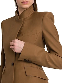Stand Collar Wool-Mohair Jacket
