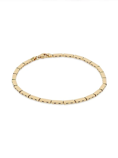 14K Yellow Gold Rectangle Link Bracelet