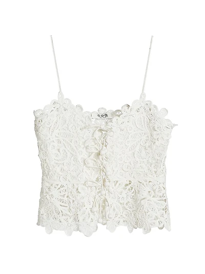 Lyla Soutache Cotton Floral Lace Camisole