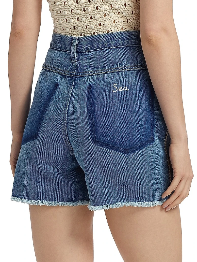Kara Beaded Denim Shorts