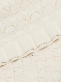 Rue Fine Gauge Pointelle Knit Short-Sleeve Sweater