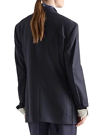 Double-Breasted Pinstriped Wool Jacket