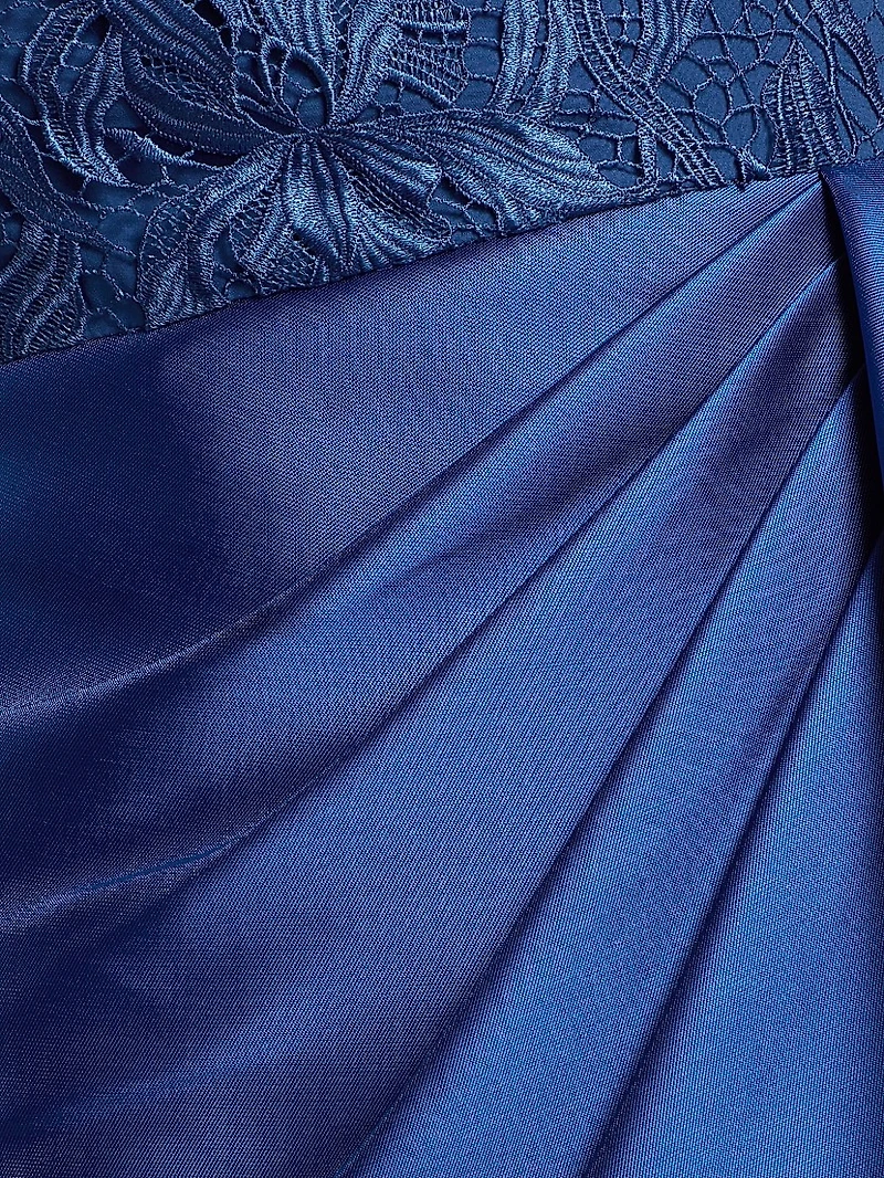 Selena Lace Draped Column Gown