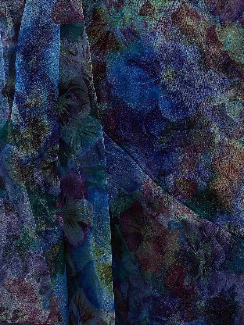 Alona Printed Organza Off-the-Shoulder Gown