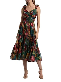 Tate Floral Chiffon Ruffle Cocktail Dress