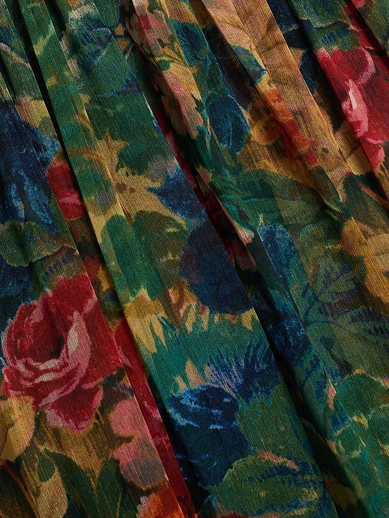 Tate Floral Chiffon Ruffle Cocktail Dress