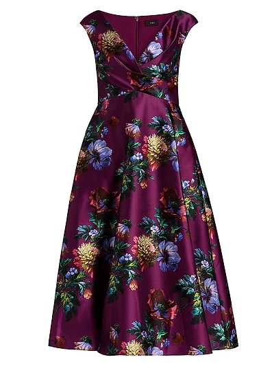 Kadence Floral V-Neck Midi-Dress