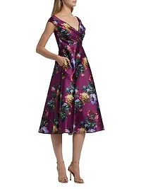Kadence Floral V-Neck Midi-Dress