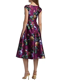 Kadence Floral V-Neck Midi-Dress