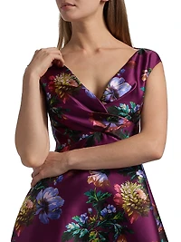 Kadence Floral V-Neck Midi-Dress