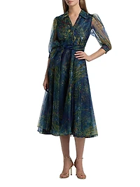 Winnie Floral Organza Midi-Dress