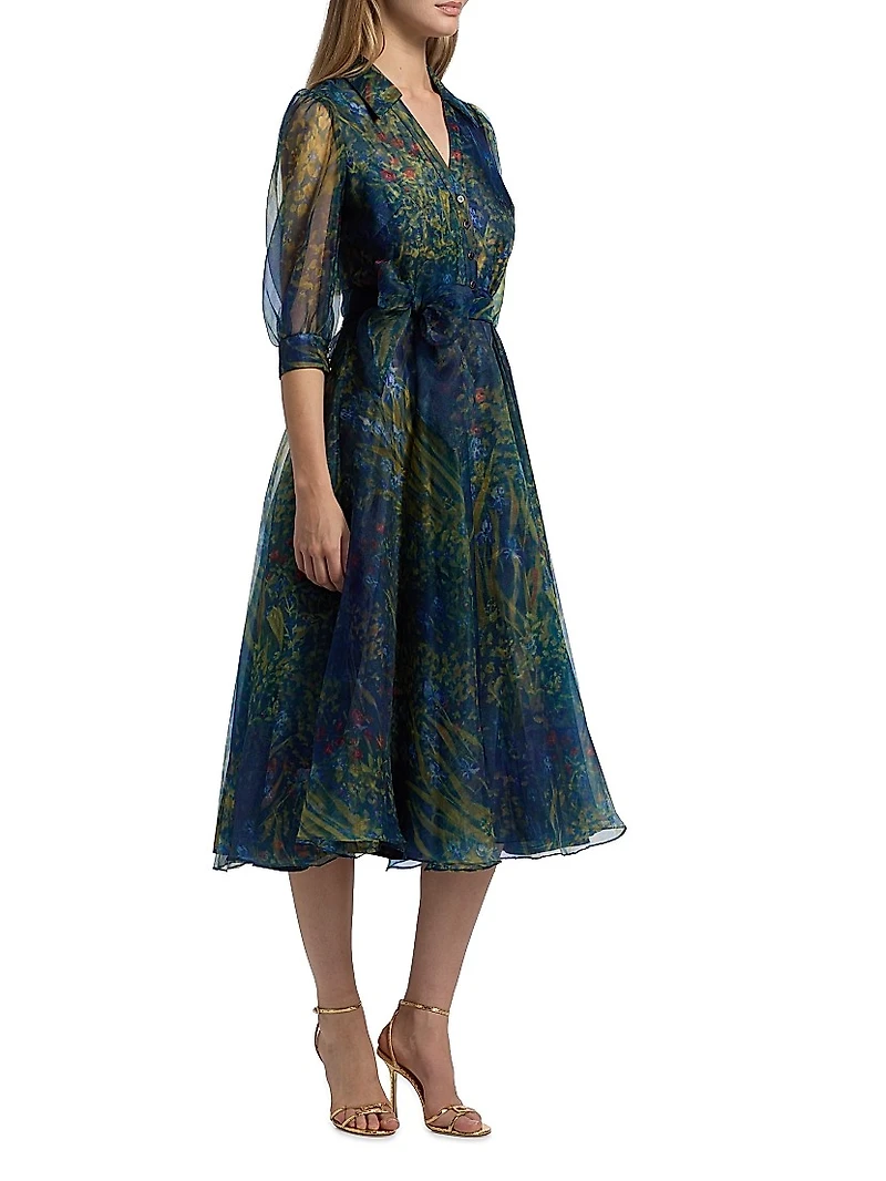 Winnie Floral Organza Midi-Dress