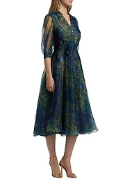 Winnie Floral Organza Midi-Dress