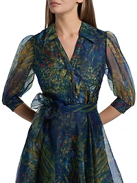 Winnie Floral Organza Midi-Dress