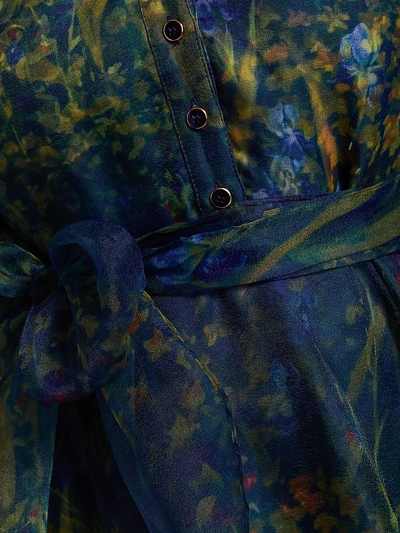 Winnie Floral Organza Midi-Dress