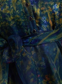 Winnie Floral Organza Midi-Dress
