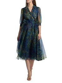 Winnie Floral Organza Midi-Dress