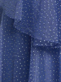 Joanna Draped Bow Organza Gown