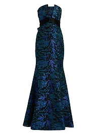 Fernanda Metallic Fil Coupé Strapless Mermaid Gown