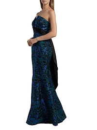 Fernanda Metallic Fil Coupé Strapless Mermaid Gown