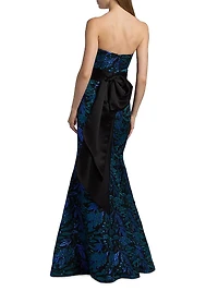 Fernanda Metallic Fil Coupé Strapless Mermaid Gown