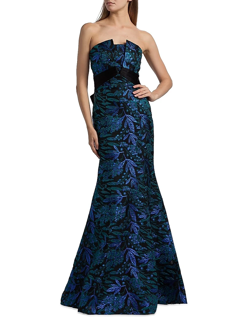 Fernanda Metallic Fil Coupé Strapless Mermaid Gown