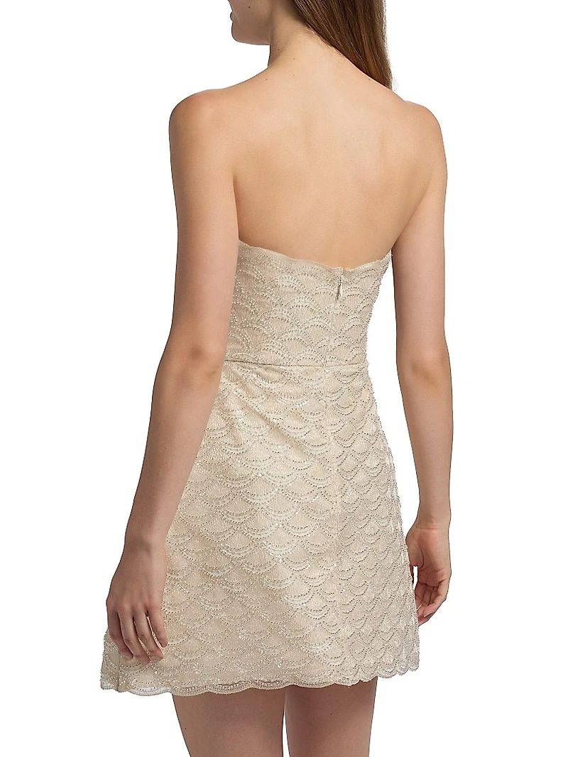 Amanda Embellished Strapless Cocktail Dress
