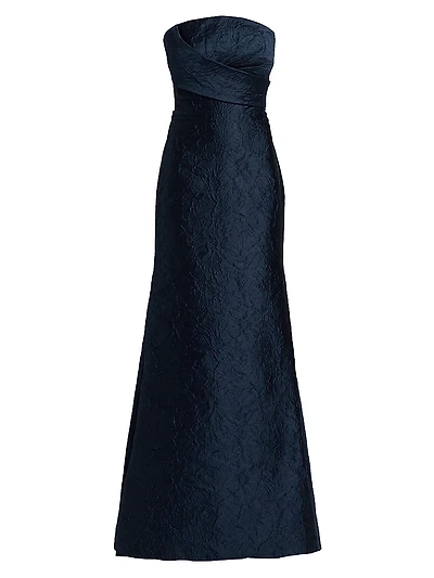 Harlow Jacquard Strapless Gown