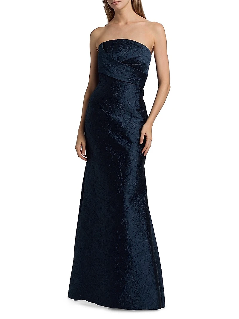 Harlow Jacquard Strapless Gown