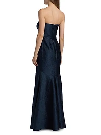 Harlow Jacquard Strapless Gown