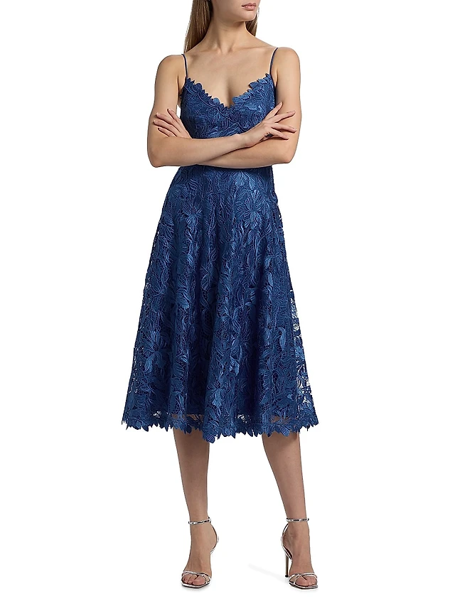 Nordstrom Kay Unger Tatum Floral Lace Midi Cocktail Dress at Nordstrom, | The Summit Nordstrom Kay Unger Tatum Floral Lace Midi Cocktail Dress at Nordstrom, | The Summit