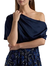 Embellished One-Shoulder Midi-Dress