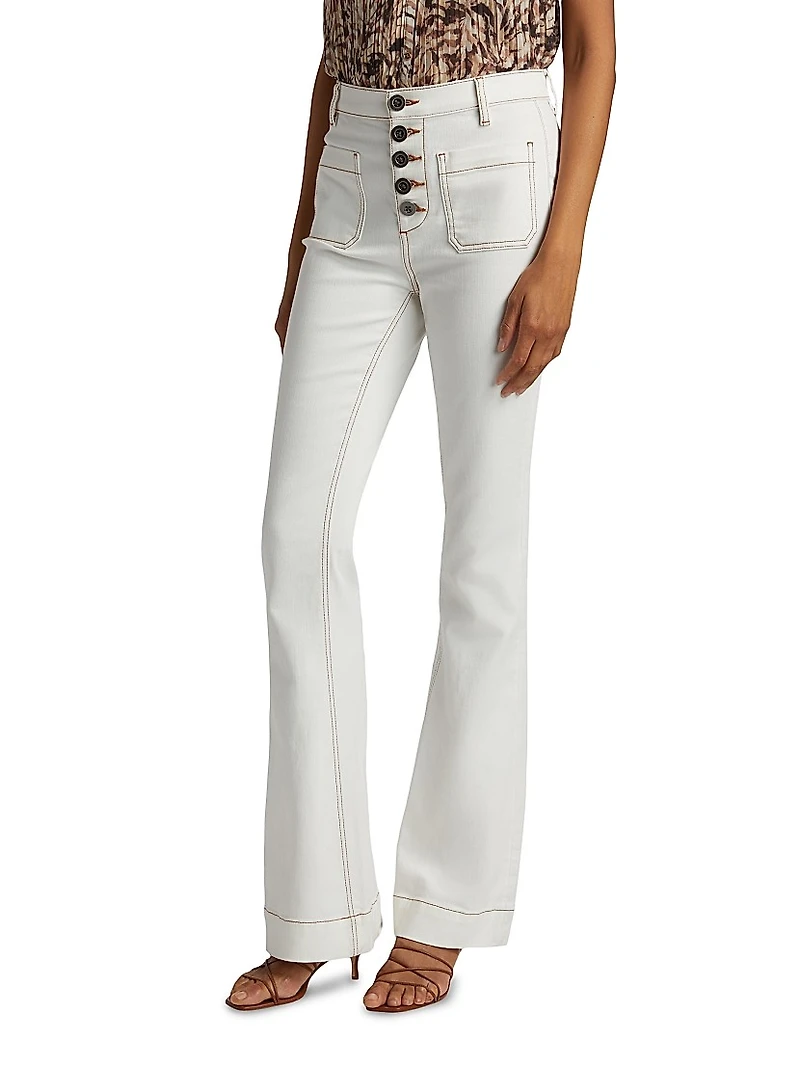 Cindy Stitched Cotton-Blend High-Rise Jean