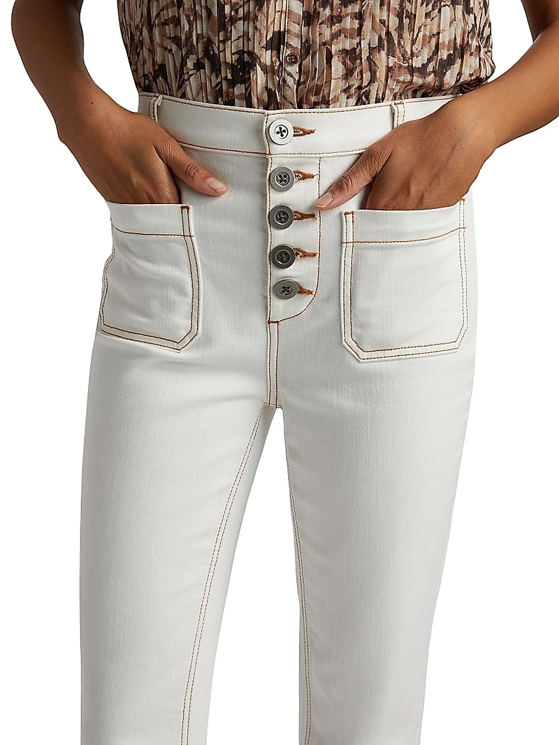 Cindy Stitched Cotton-Blend High-Rise Jean