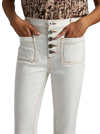 Cindy Stitched Cotton-Blend High-Rise Jean
