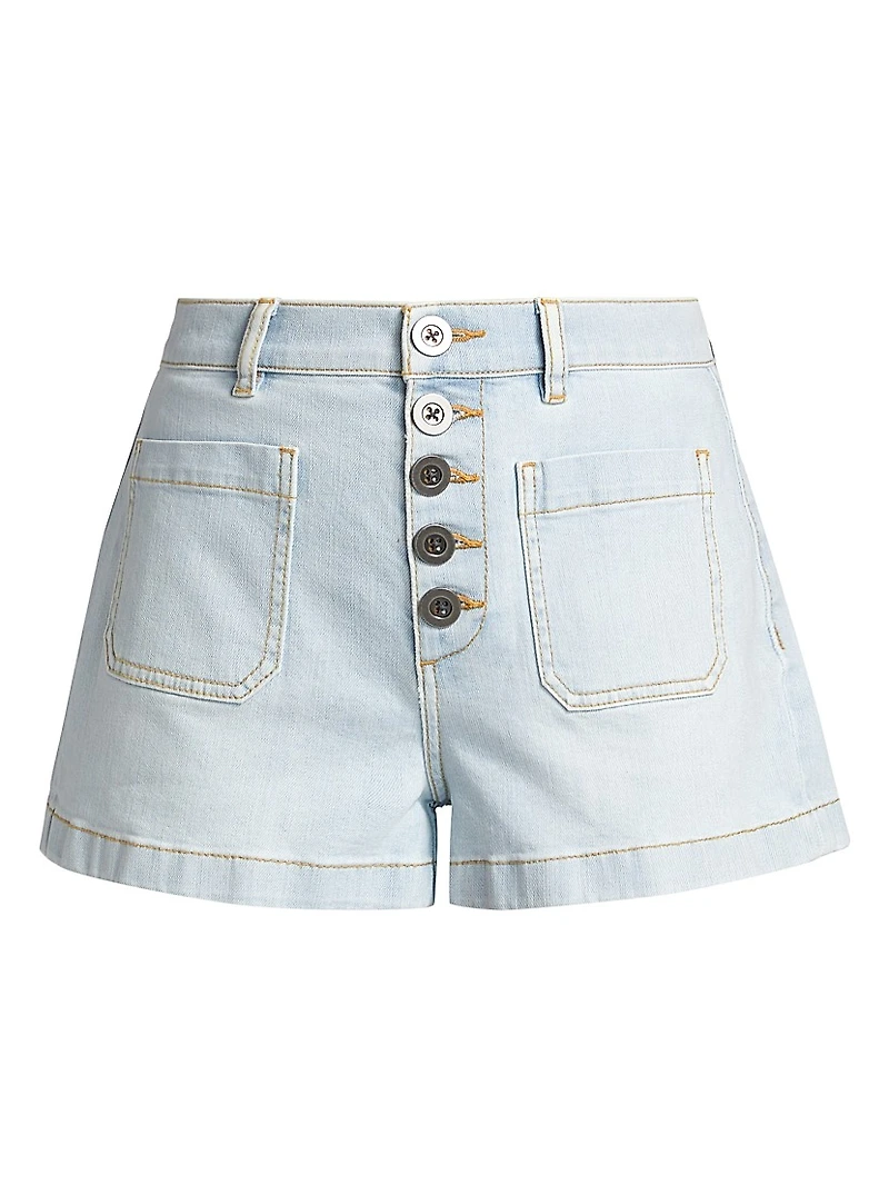 Cindy Washed Denim High-Rise Shorts