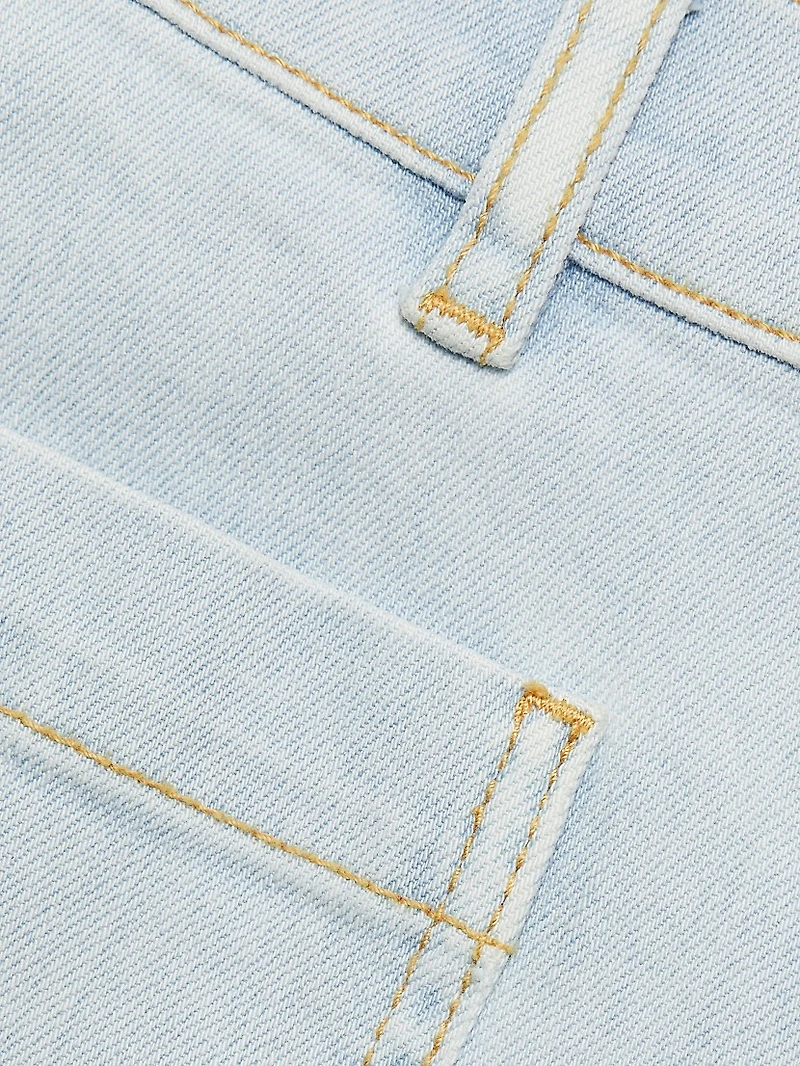 Cindy Washed Denim High-Rise Shorts
